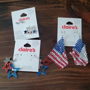 Claire's Patriotic Earrings, 4 Pairs
